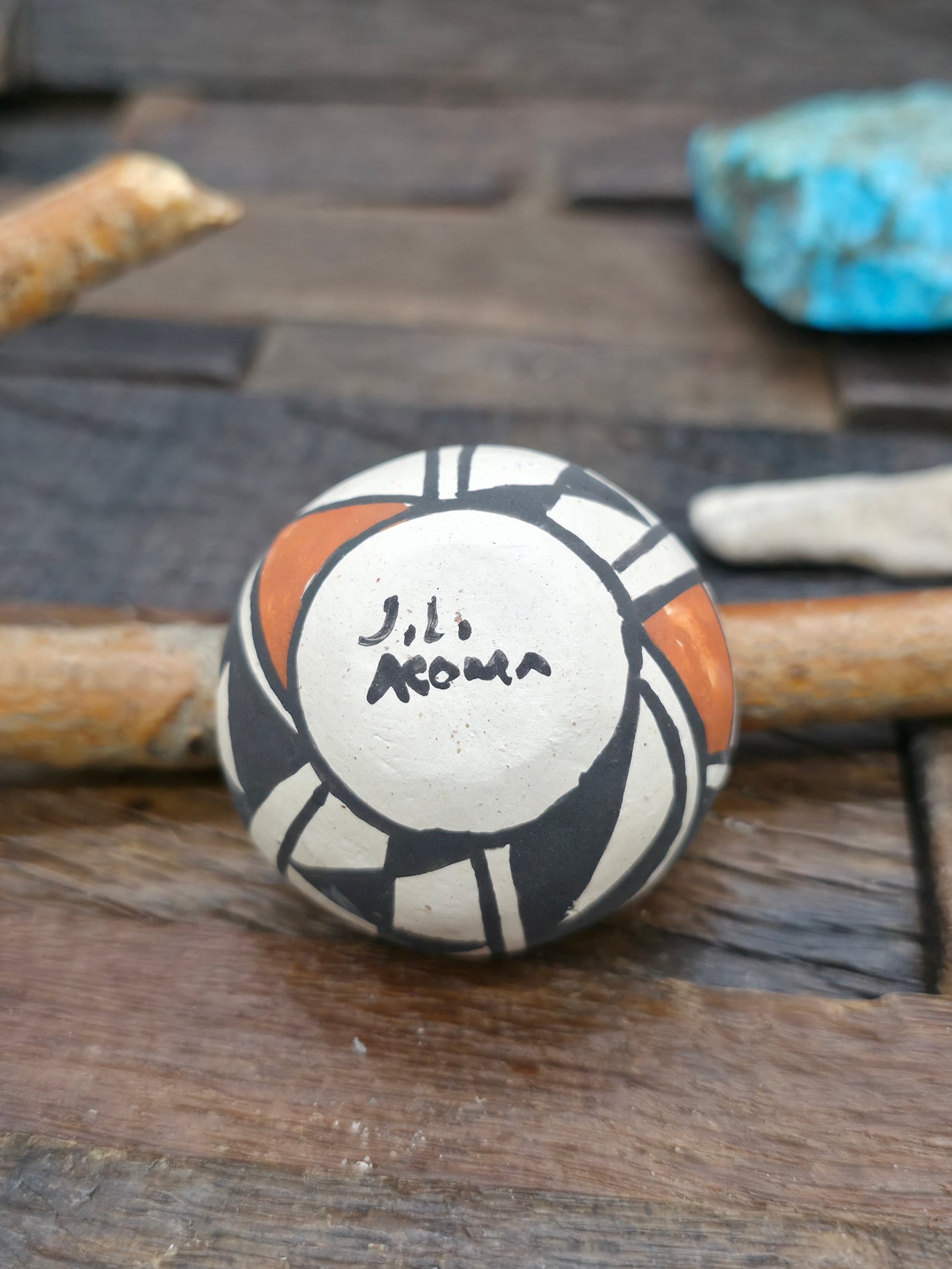 Mini Handmade Acoma Pot by Joyce Lucero - 1 1/2 in. by 1 1/2 in. by 1 1/2 in.