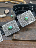 Sterling Silver Sonoran Turquoise Concho Belt by Tsosie White - 58 in.