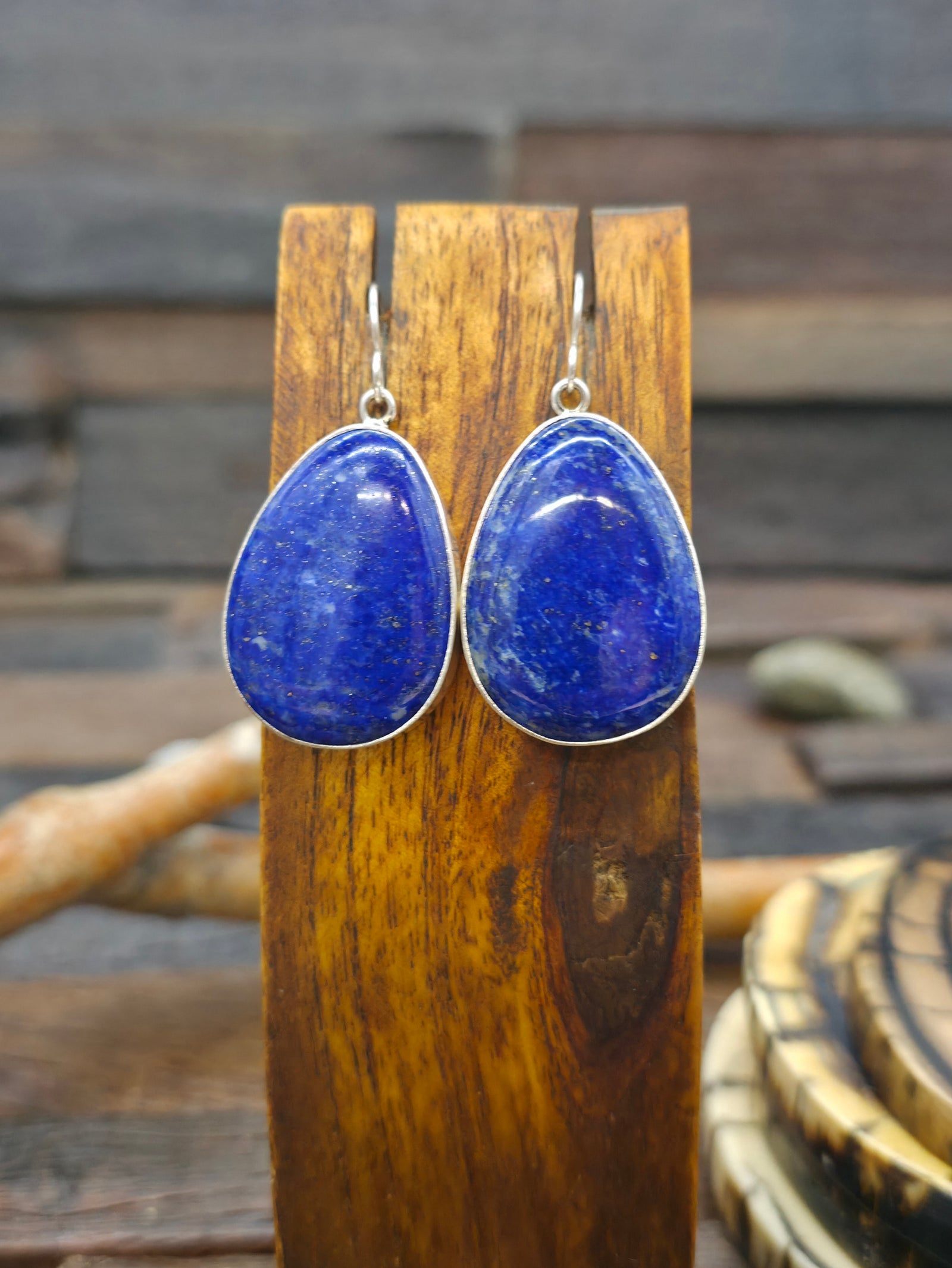 Sterling Silver Lapis Lazuli Hook Earrings