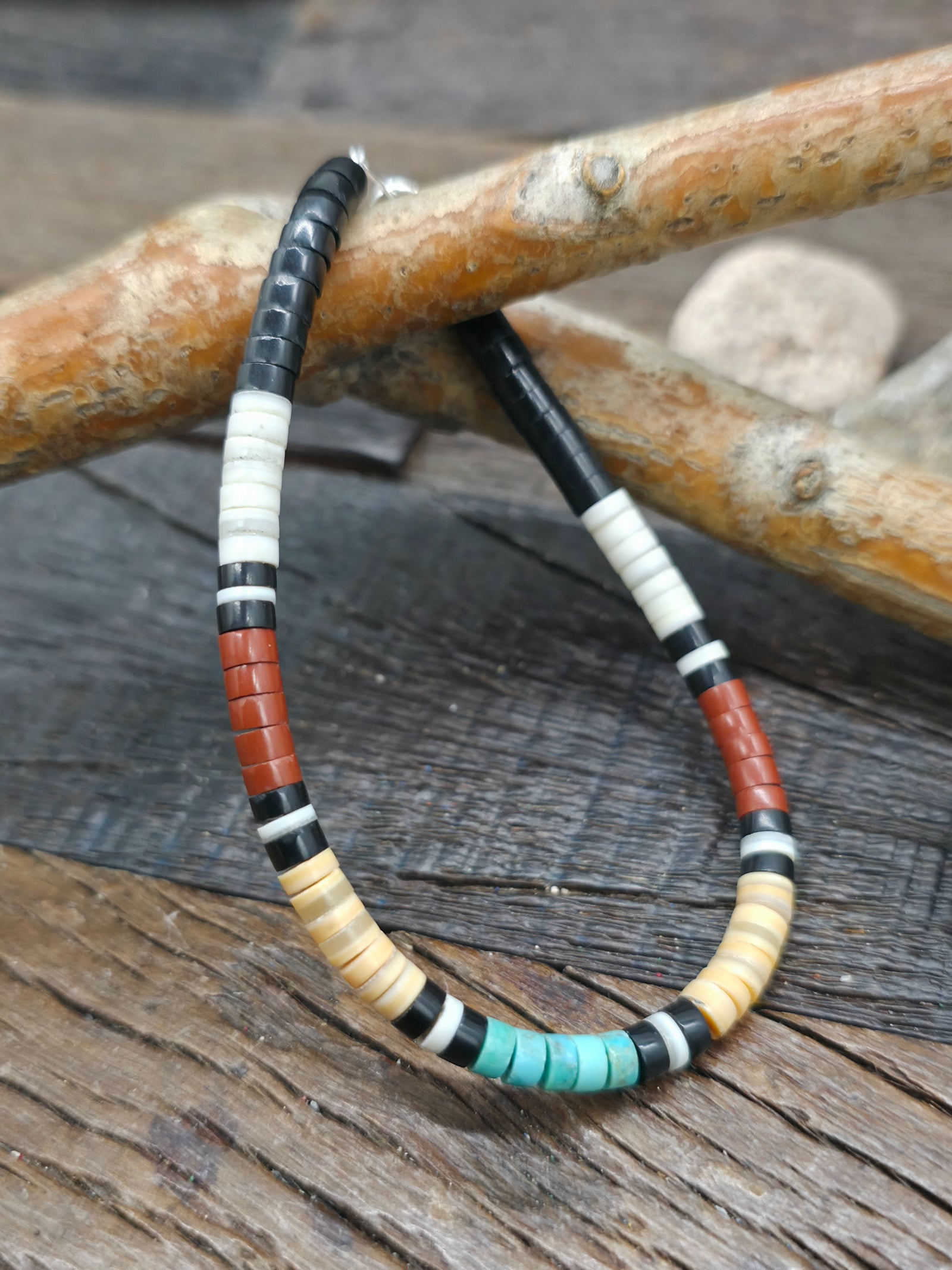 Santo Domingo Colorblock Bracelet by Dorene Calabaza - 7 1/2 in.