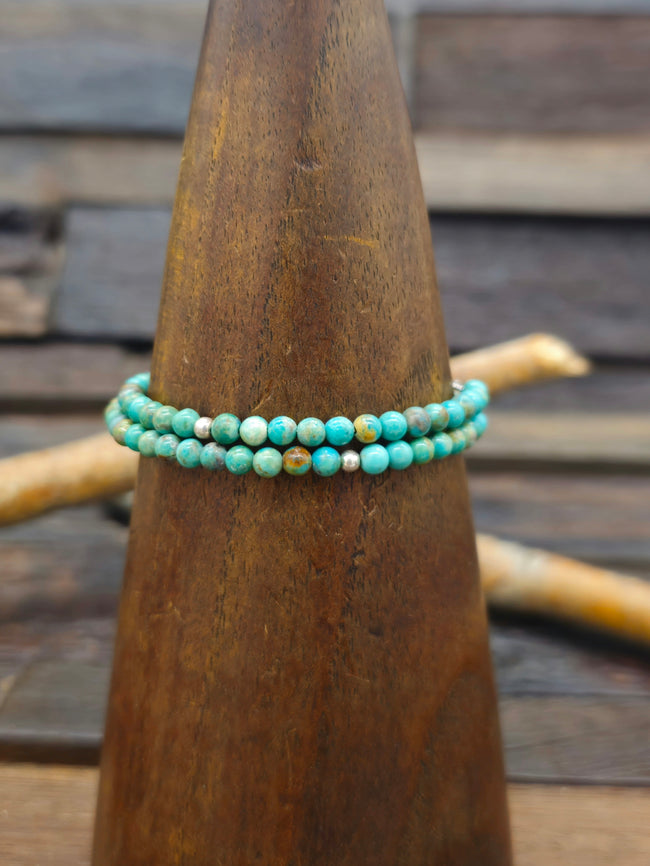 Turquoise and Sterling Silver Wrap Bracelet