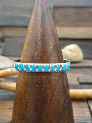 Turquoise and Leather Bracelet by J. Dale