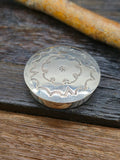 Stamped Sterling Silver Round Pill Case by Jeffrey Castillo