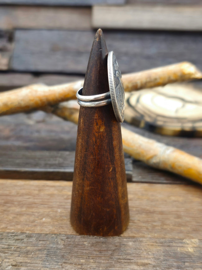 Half Dollar Eagle Ring with Sterling Silver Band - Size 6