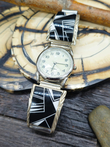 Lapis Lazuli Inlay Sterling Silver Watch