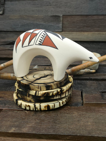 Navajo Horsehair Etched pot by Tom Vail Jr. - 3 1/2 in. by 3 1/2 in. by 3 1/2 in.