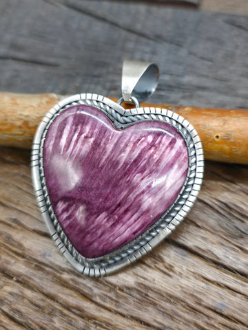 Sterling Silver Kingman Turquoise Pendant by LaRose Ganadanegro - 3 in. by 1 1/4 in.