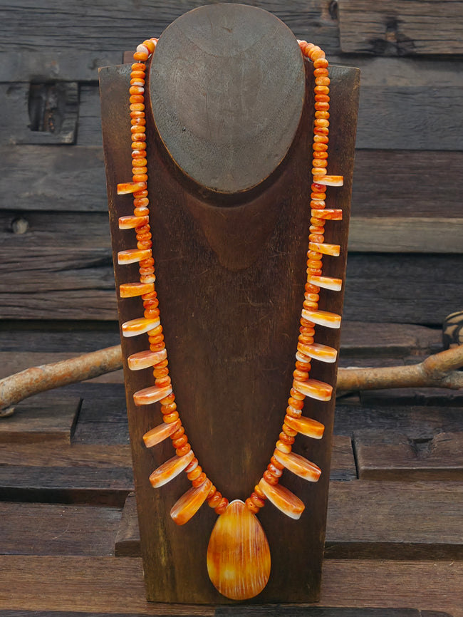 Spiny Oyster Necklace by Lupe Lovato - 24 in.