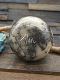 Navajo Horsehair Etched pot by Tom Vail Jr. - 3 3/4 in. by 3 1/2 in.