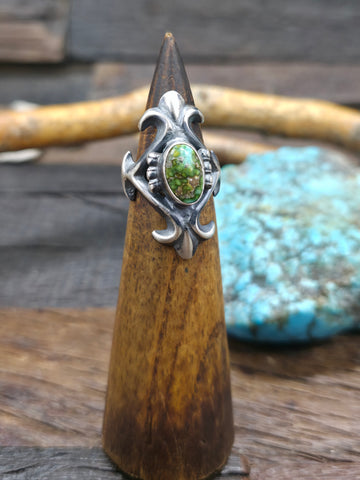 Sterling Silver Pear Shape Turquoise Ring - Size 7