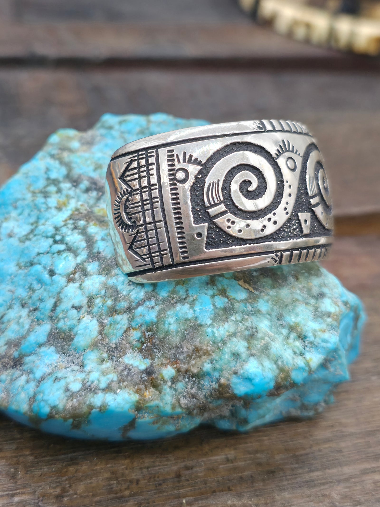 Sterling Silver Overlay Cuff by Richard Singer  - 7 in. with Gap