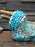 Turquoise Cobblestone Inlay Cuff by David Tune - 7 in. w/Gap