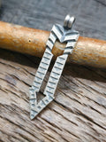 Stamped Sterling Silver Arrow Pendant by Bo Reeves - 2 in. by 1/2 in.