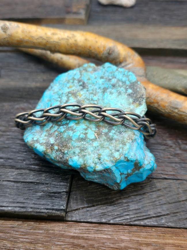 Sterling Silver Link Bracelet by Steve Arviso - 9 in.