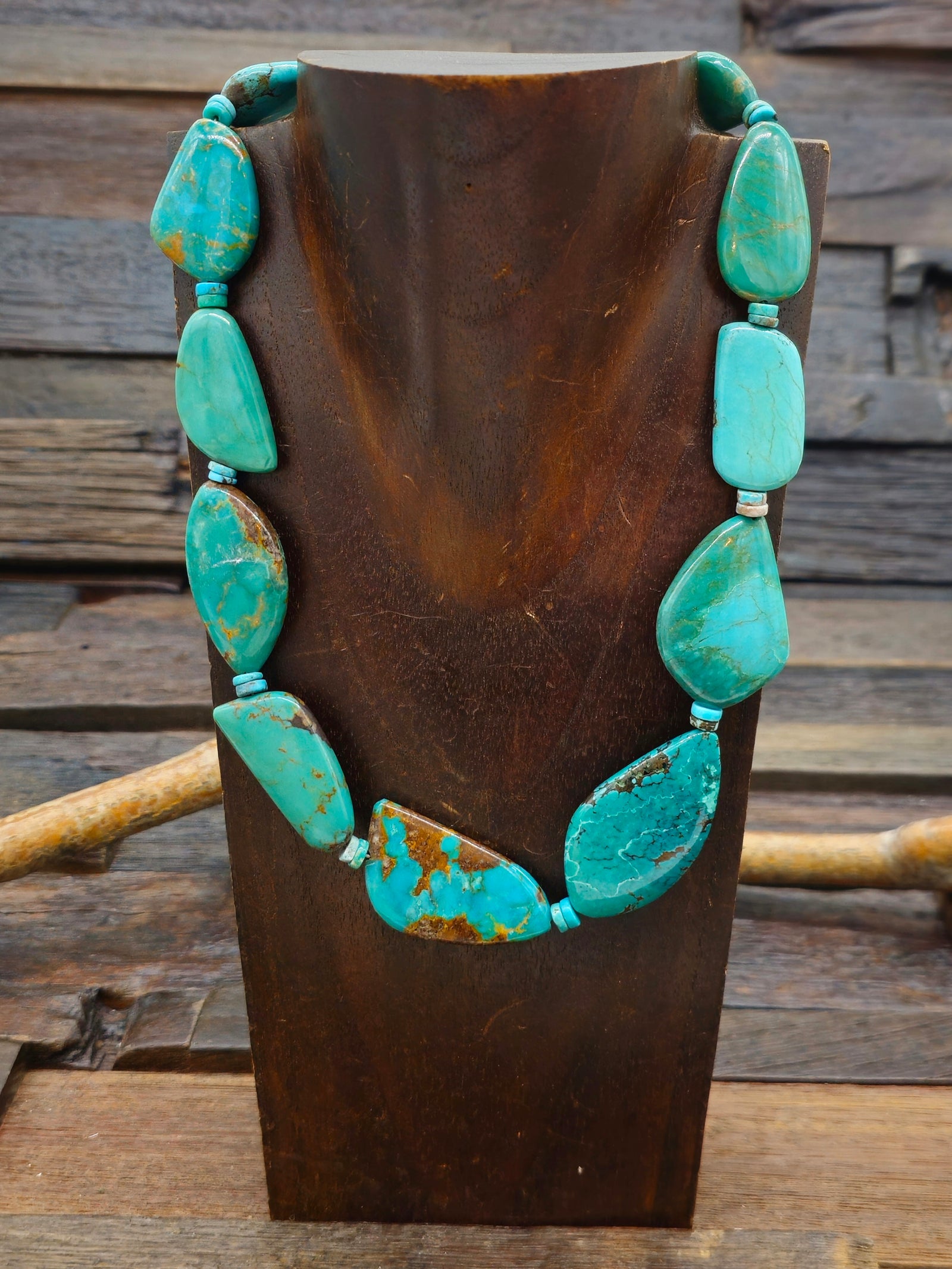 Vintage/Estate Green Turquoise Necklace - 19 in.