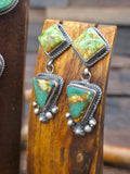 Sterling Silver Royston Turquoise Lariat Necklace and Earring Set by LaRose Ganadanegro - 23 in.