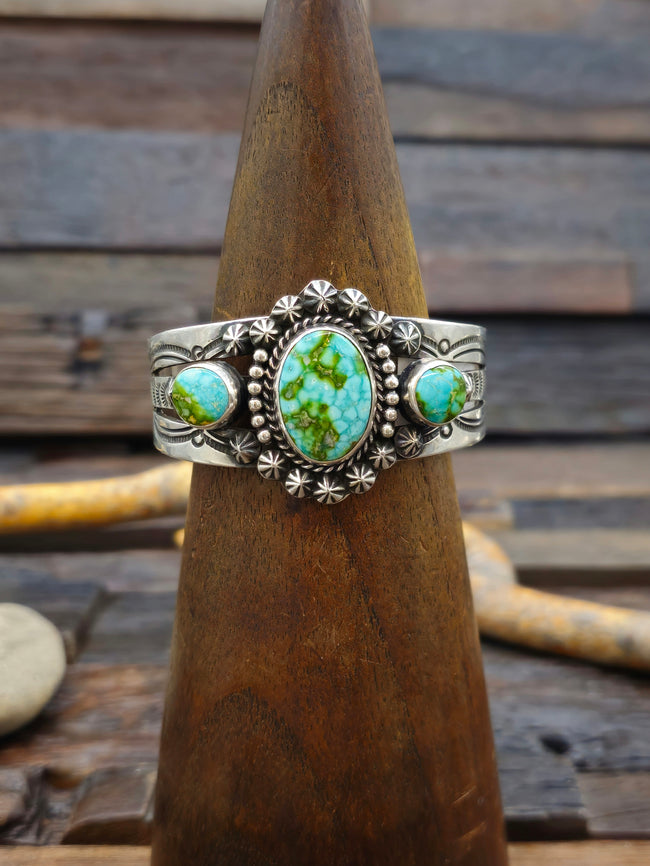 Sterling Silver Sonoran Turquoise Cuff by J. Nelson - 6 1/2 in.