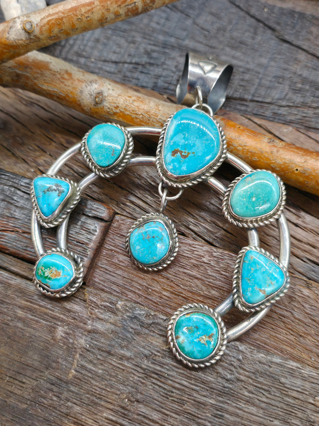 Sterling Silver and Turquoise Naja by Jacob Troncosa - 4 1/2 in. by 3 3/4 in.