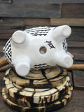 Hand Painted Black and White Alpaca Planter by A. Tsosie - 6 1/2 in. by 4 1/2 in. by 2 1/2 in.