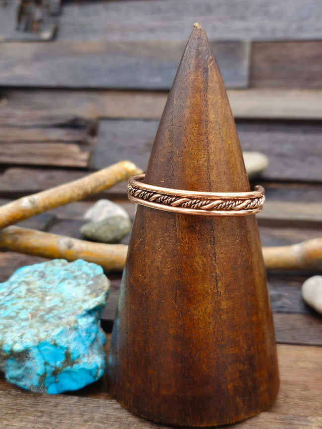 Multi Twist Copper Cuff with Straight Edge