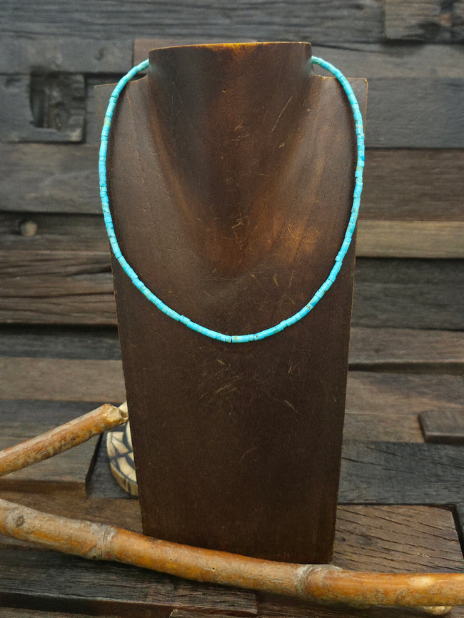 Turquoise Heishi Choker Necklace - 17 in.