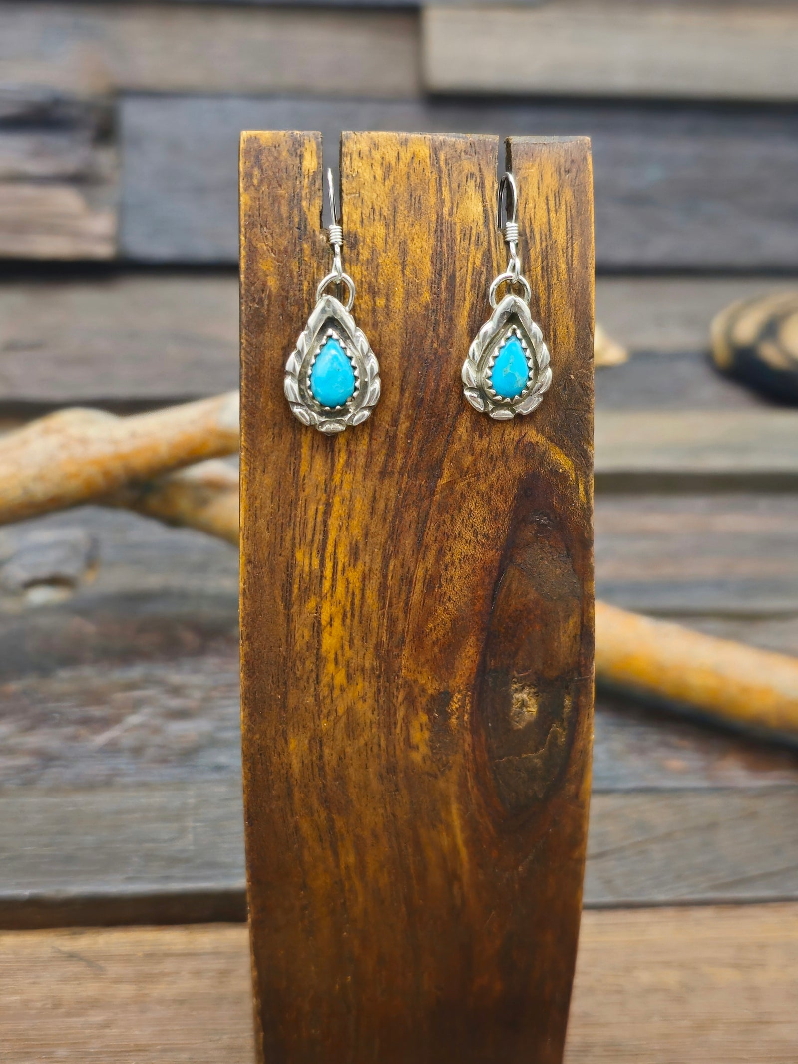 Sterling Silver Turquoise Earrings by Theresa Smith