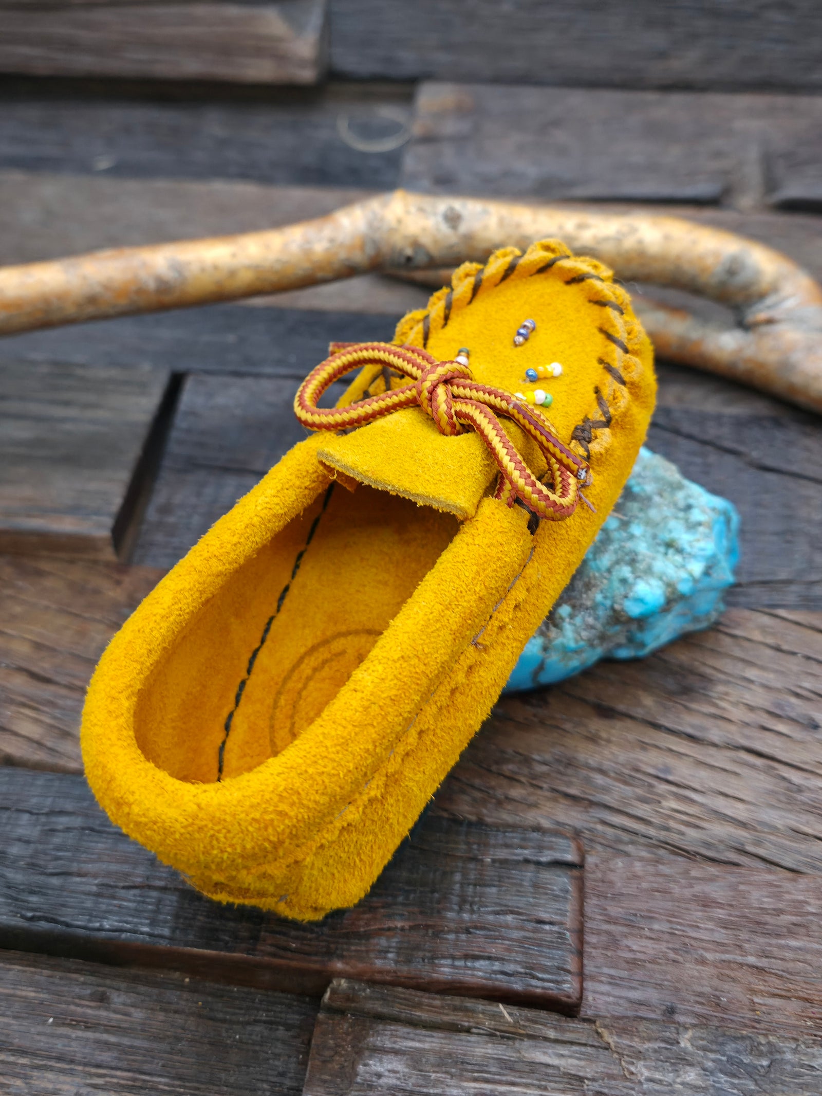 Bastien Infant Beaded Moccasins - Tan