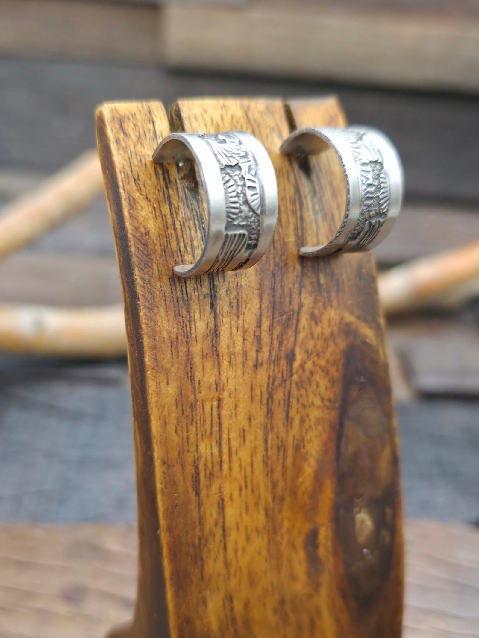 Sterling Silver Storyteller Hoop Earrings by Elaine Becenti
