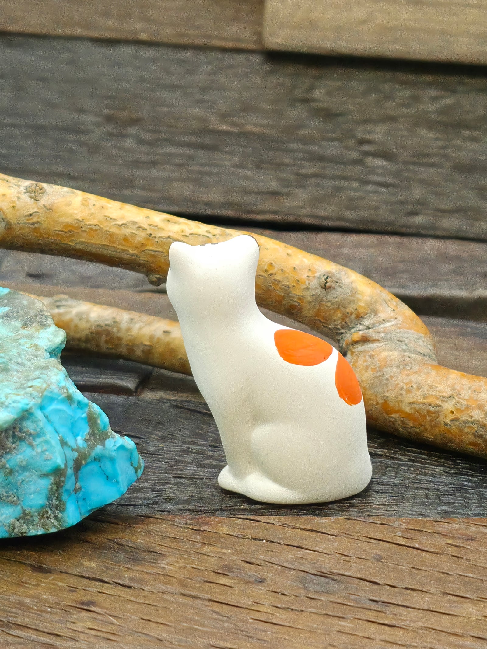Mini Acoma Cat - Standing with Flower