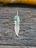 Sterling Silver and Turquoise Feather Pendant