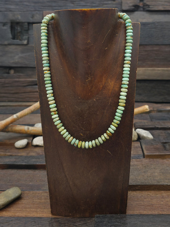 Green Skyhorse Turquoise Bead Necklace - 18 in.