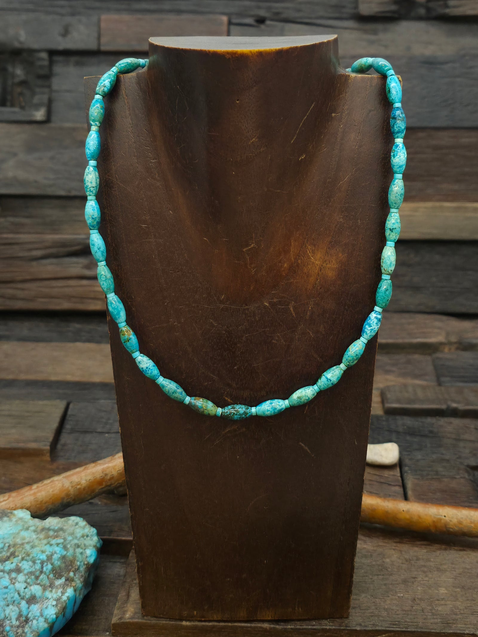 Blue Sky Horse Turquoise Barrel Bead Necklace - 22 in.