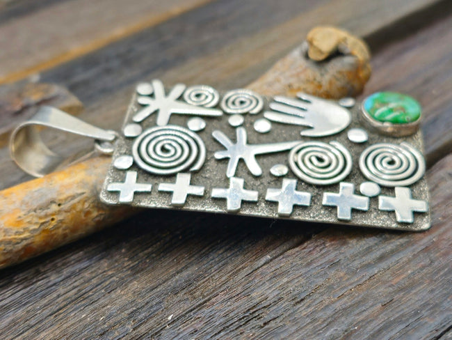 Alex Sanchez Sterling Silver & Sonoran Turquoise Pendant