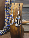 Ten Strand Heishi and Lapis Nugget Necklace and Earring Set by Ramona Bird - 26 in.