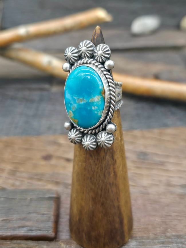 Sterling Silver Turquoise Ring by Mike Calladitto - Size 7
