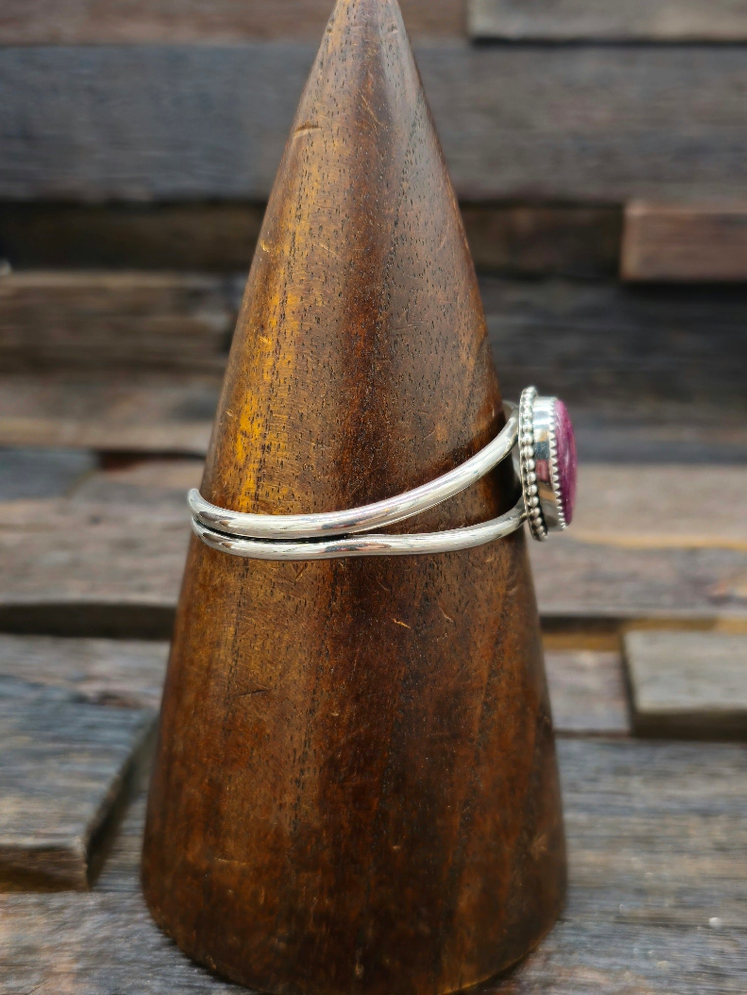 Purple Spiny Oyster Shell Sterling Silver Cuff by Rosella Paxton
