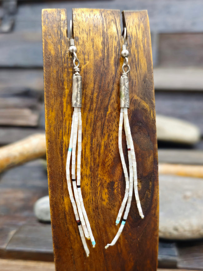 Vintage/Estate Mother of Pearl Heishi Dangle Earrings