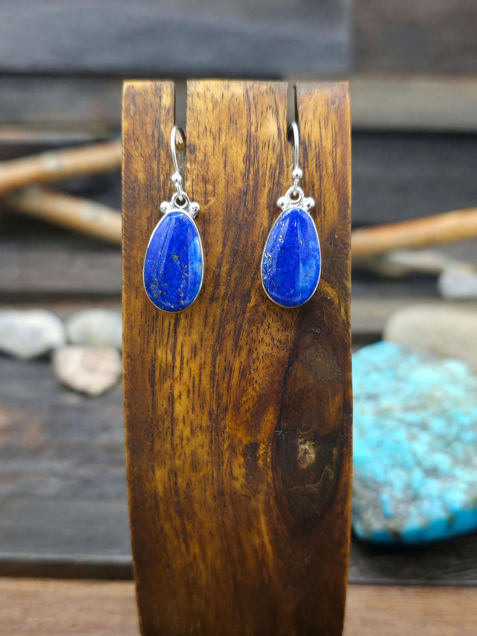 Sterling Silver and Lapis Earrings by Cathy Webster