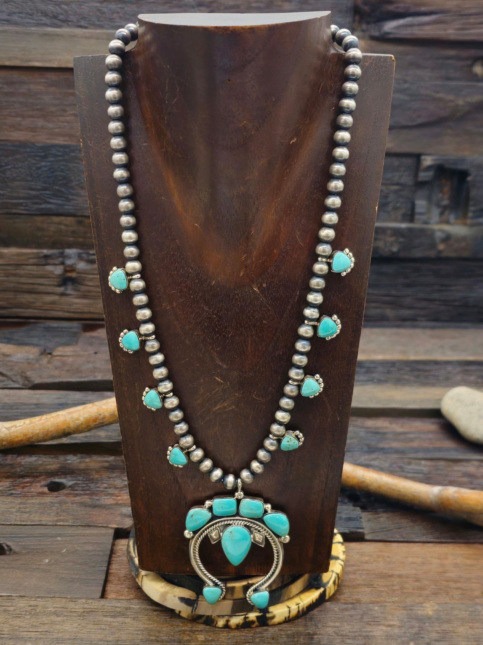 Light Green Turquoise Squash Necklace