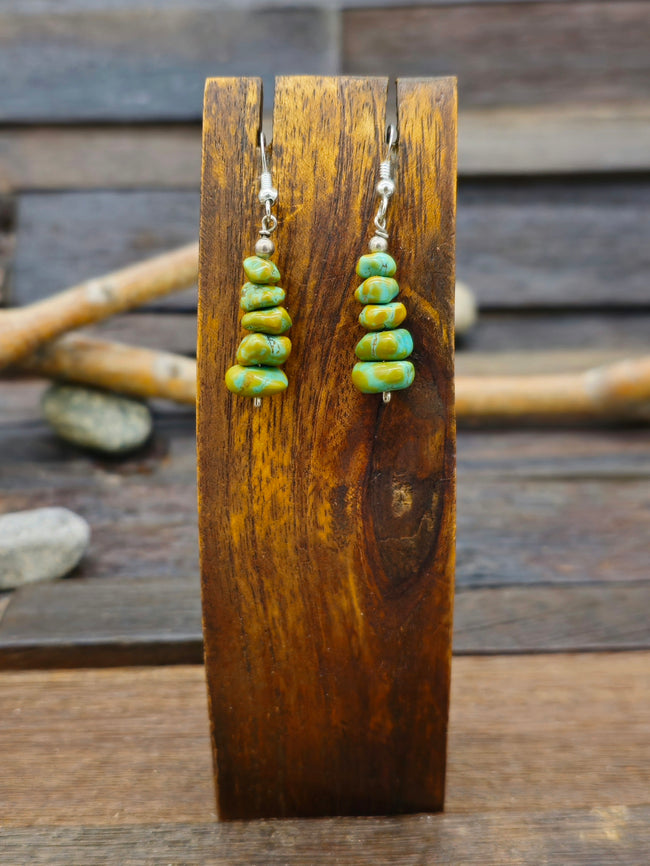 Vintage/Estate Green Turquoise Nugget Earrings