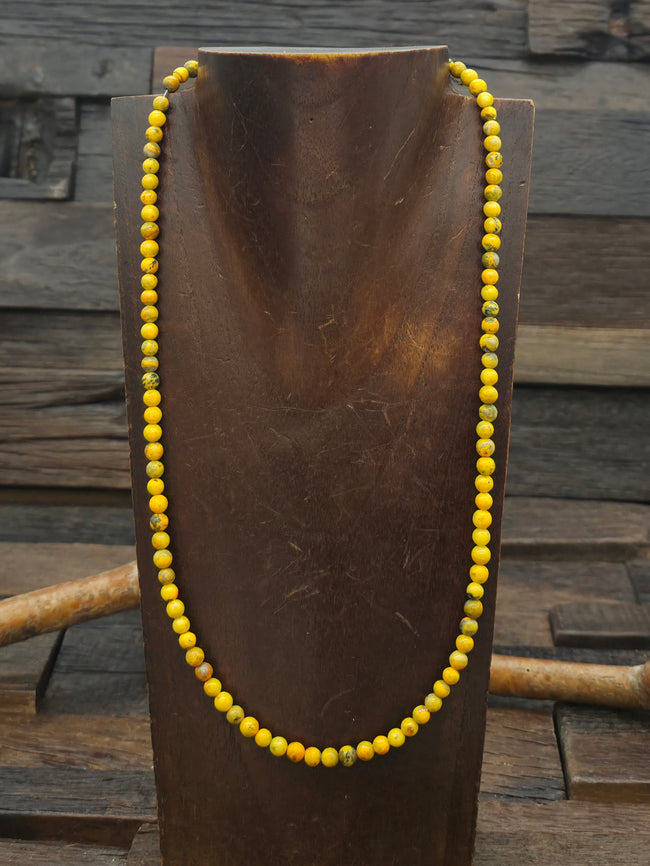 Bumblebee Jasper Bead Necklace by Helen Tsosie - 22 in.