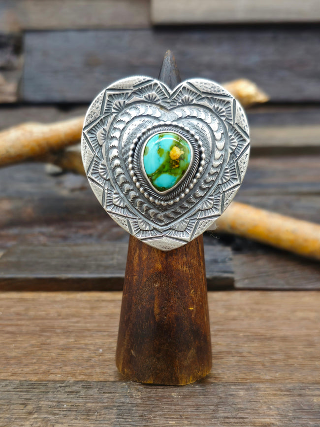 Sterling Silver Sonoran Heart Ring by Leon Martinez - Adjustable