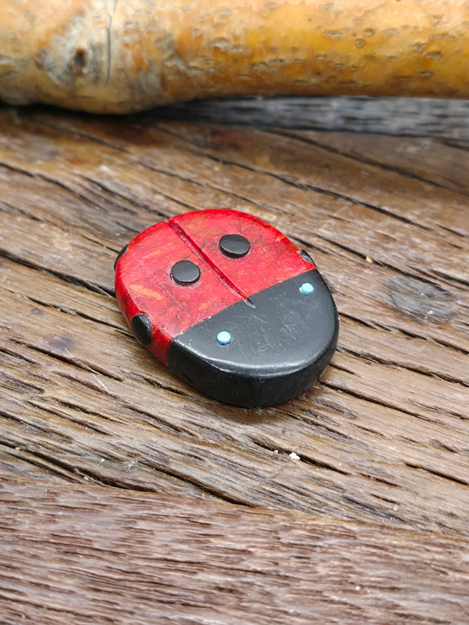 Hand Carved Ladybug Fetish by Georgette Quam