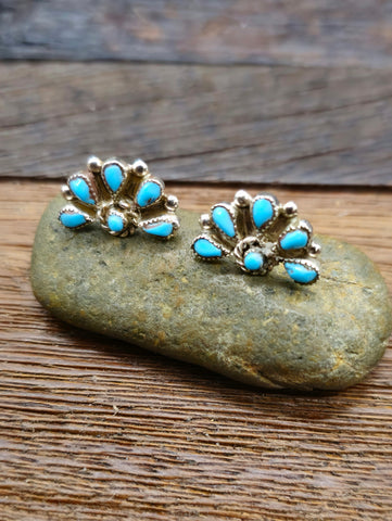 Large Stamped Sterling Silver Post Earrings