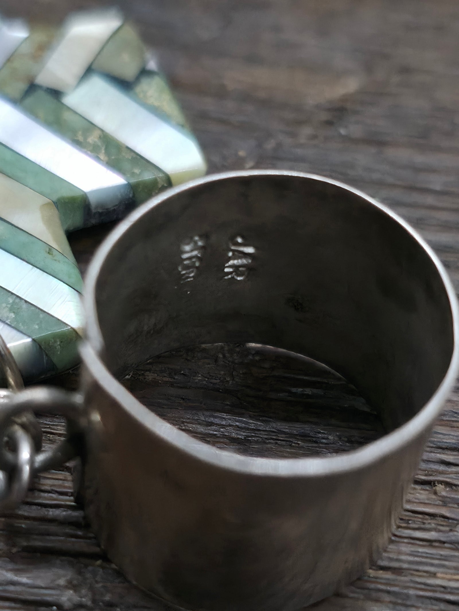 Medium Mosaic Inlay Cross Pendant with Green Turquoise by Joe Reano