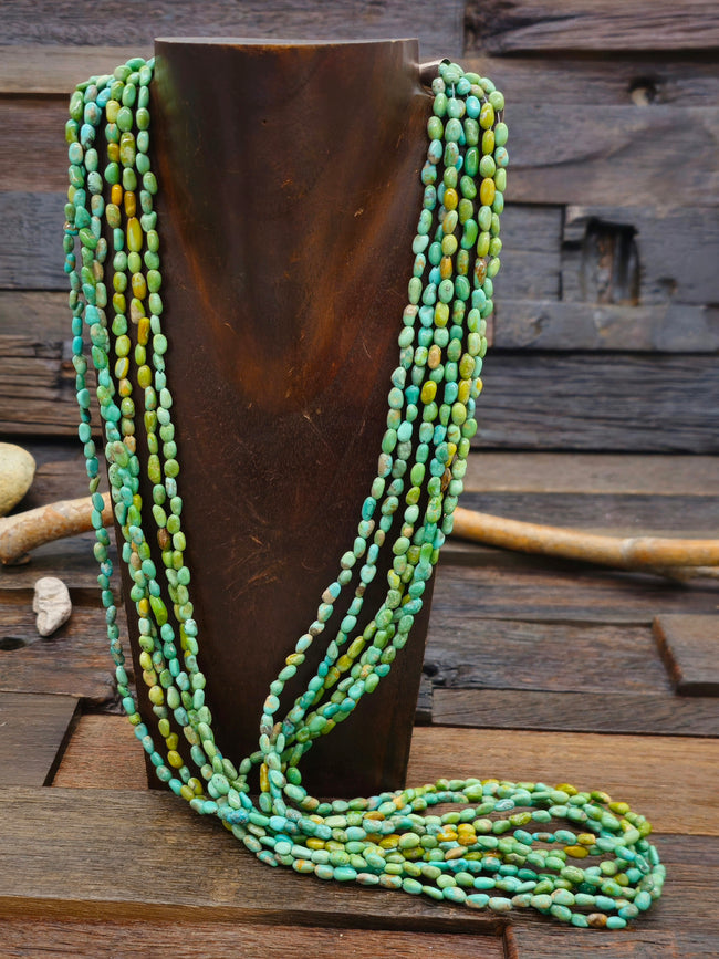 Six Strand Campitos Turquoise Necklace - 35 in.