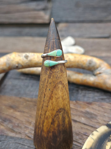 Sterling Silver Pear Shape Turquoise Ring - Size 7