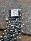 Sterling Silver Flower Chain Mail Bracelet - 9 in.