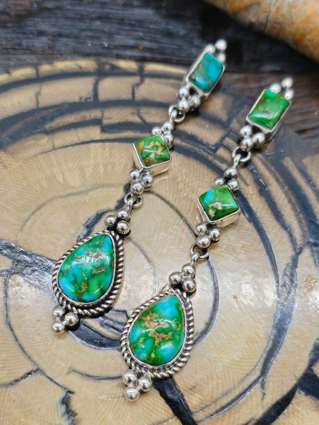 Sterling Silver Sonoran Turquoise Post Earrings by Rosella Paxton