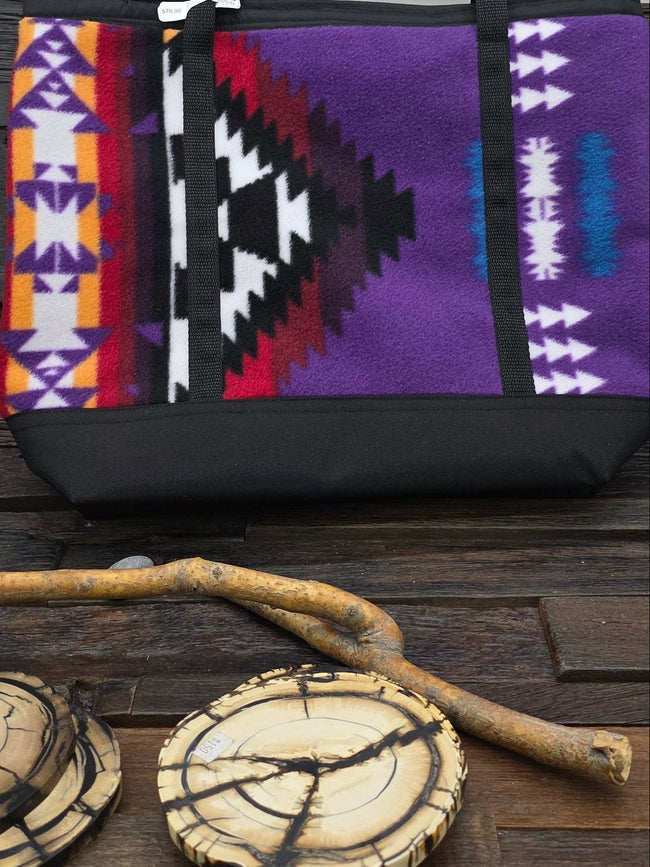 Handmade Blanket Tote Purple by Kathryn Bochinclonny